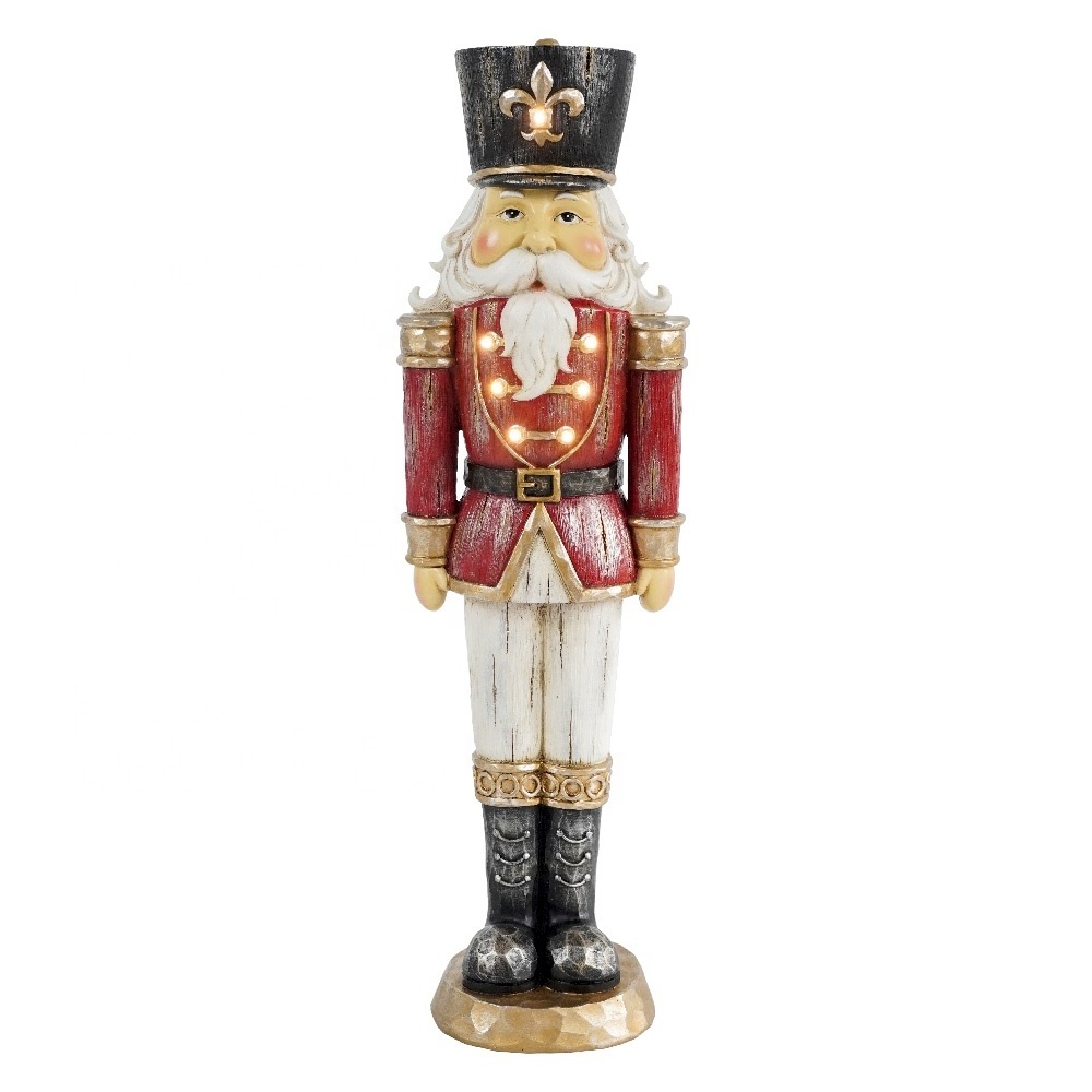 Wholesale Christmas outdoor & indoor decor  Polyresin Nutcracker with led light