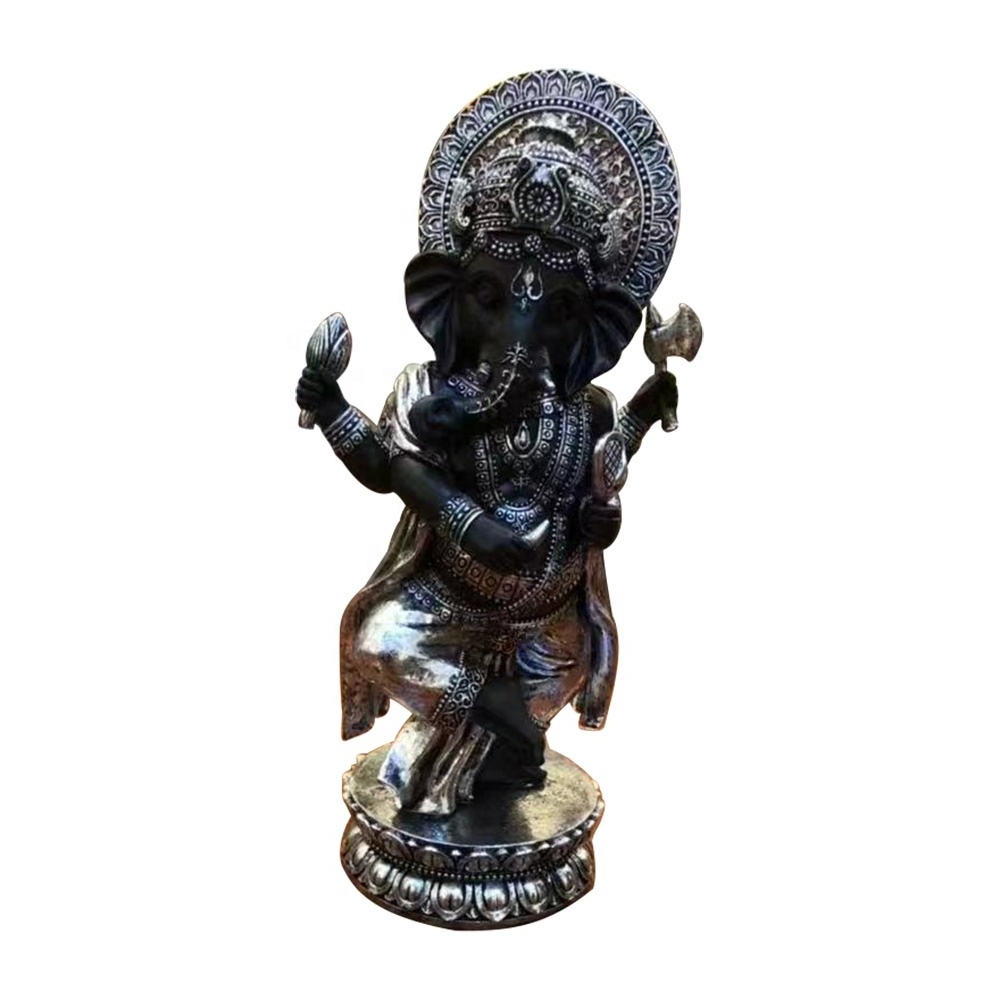 China supplier OEM home resin Standing Lord God elephant buddha statue with halo and throne