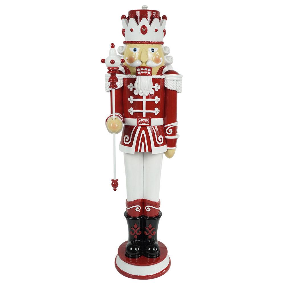 Wholesale Christmas outdoor & indoor decor polyresin nutcracker with Led light