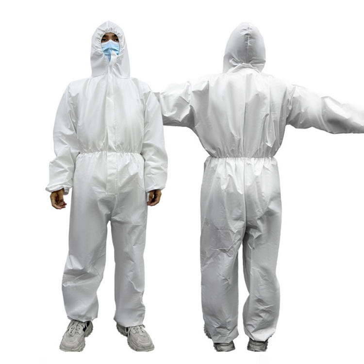 2024 RTS Cheap Dupont Fabric Hazmat Suit SMS AAMI PPE Microporous Painter Protective Jumpsuit Anti-static Disposable Coveralls