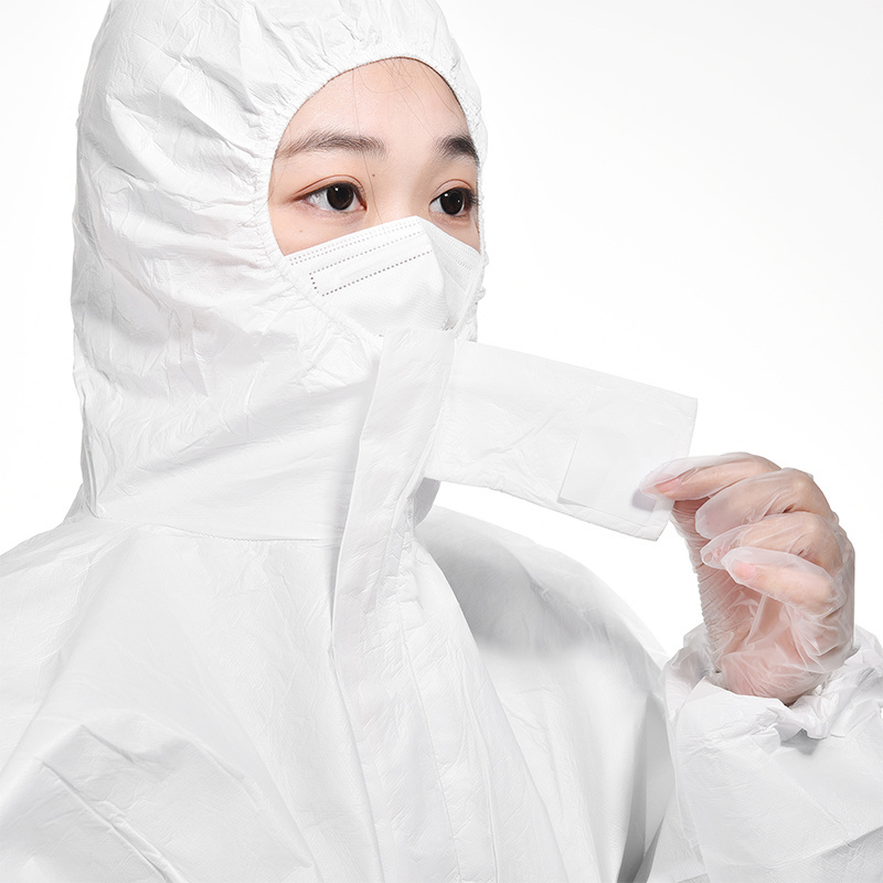 Non Woven Disposable Hazmat Suit Heavy Chemical Spray Safety Coverall Type 5/6 Disposable Protective Coverall