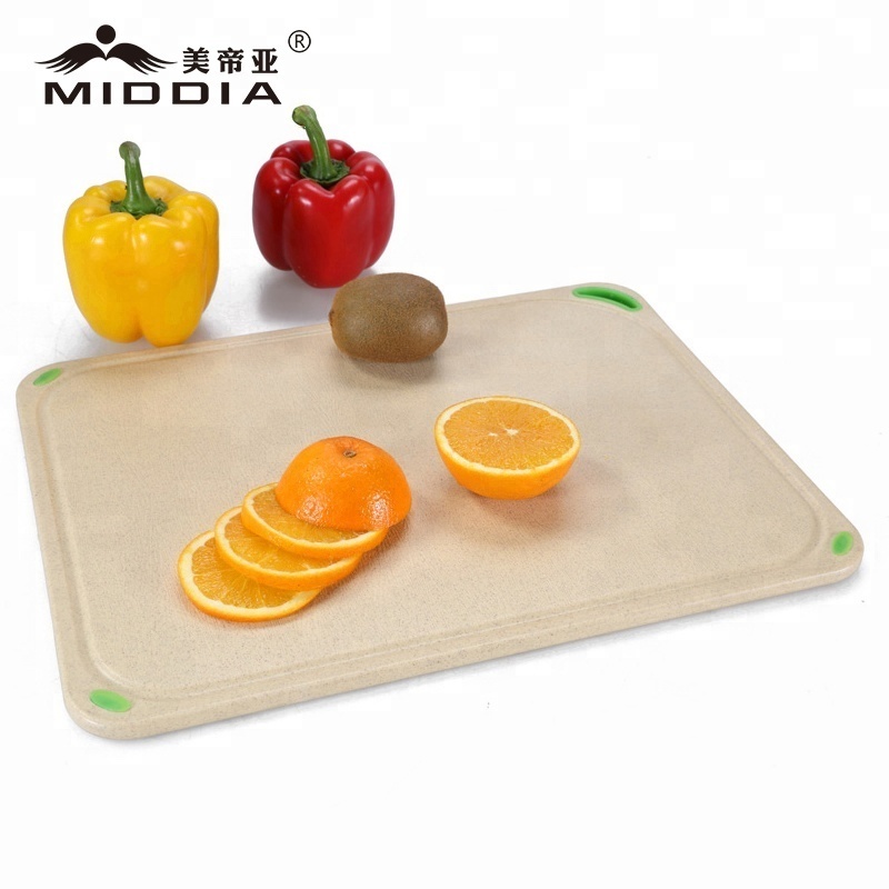 BPA Free Double Side Rice Husk Wheat Fiber Custom Kitchen Bread Food Cutting Board Meat Chopping Blocks for Fruit  Vegetable