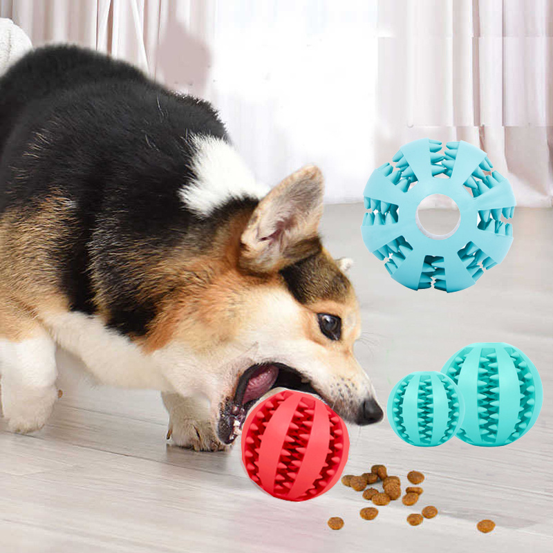 Factory direct sales of natural rubber pet IQ puzzle bouncy ball safe and non-toxic pet ball chew toy