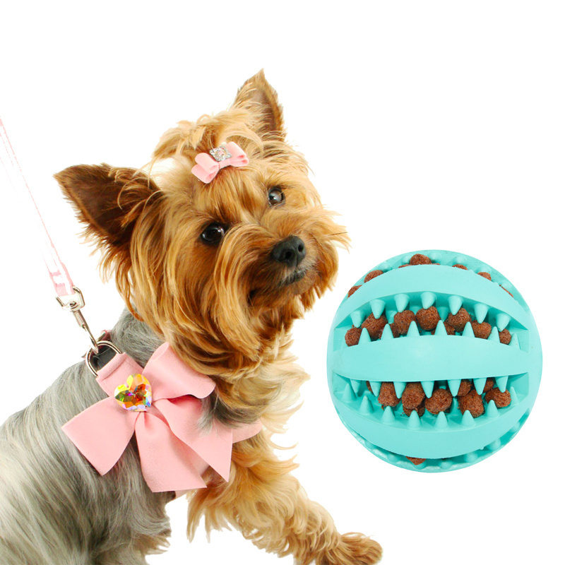 Factory direct sales of natural rubber pet IQ puzzle bouncy ball safe and non-toxic pet ball chew toy