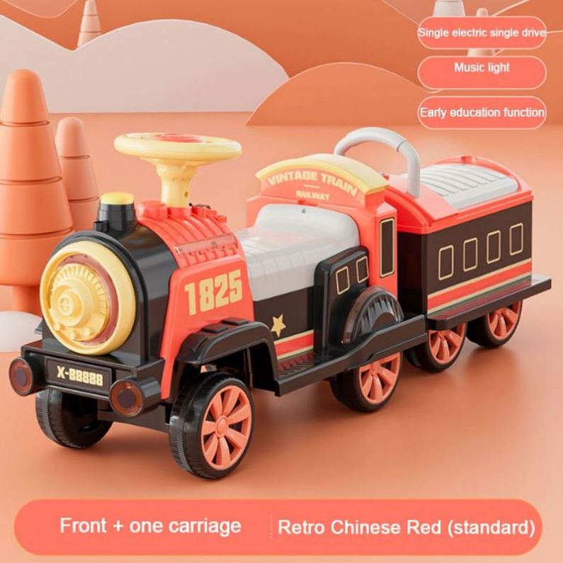 12v Customize Battery Operated With 2.4g Rc Remote Control Train With Tractor Baby Toys Kids Car electric Ride On Toy Car