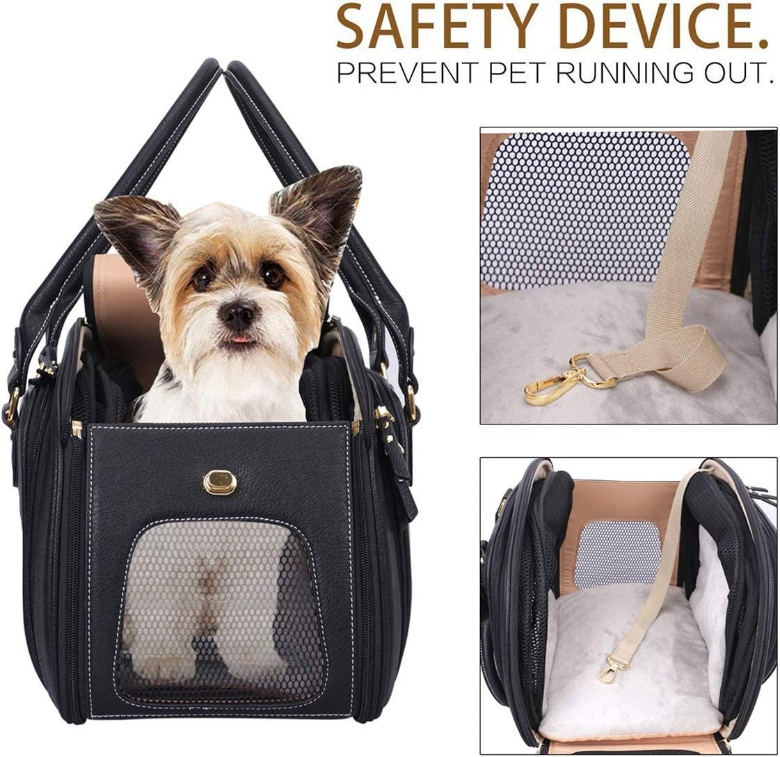 Pet Carrier Expandable Foldable Airline Approved Leather Pet Travel Portable Bag designer dog carrier