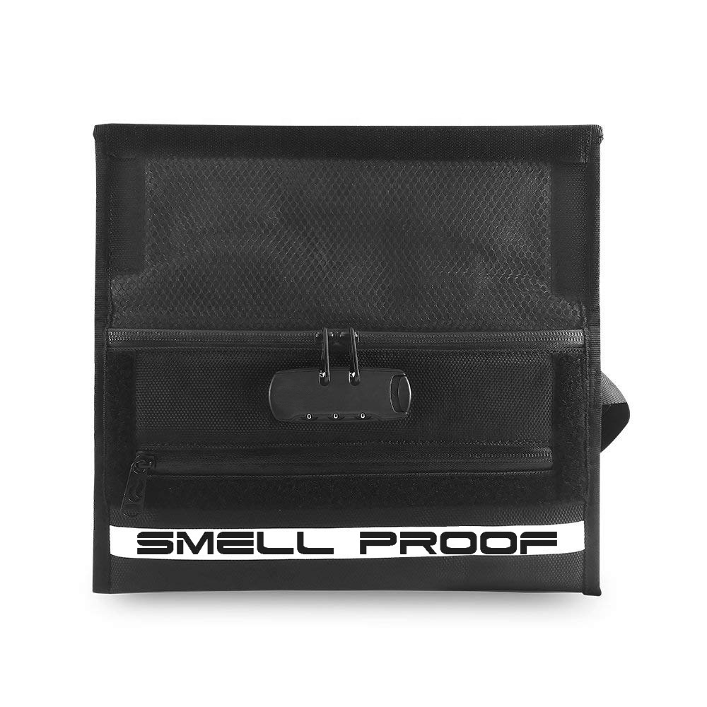 Custom Waterproof Odor Stash Smell Proof bag with combination lock activated carbon lining for smoker