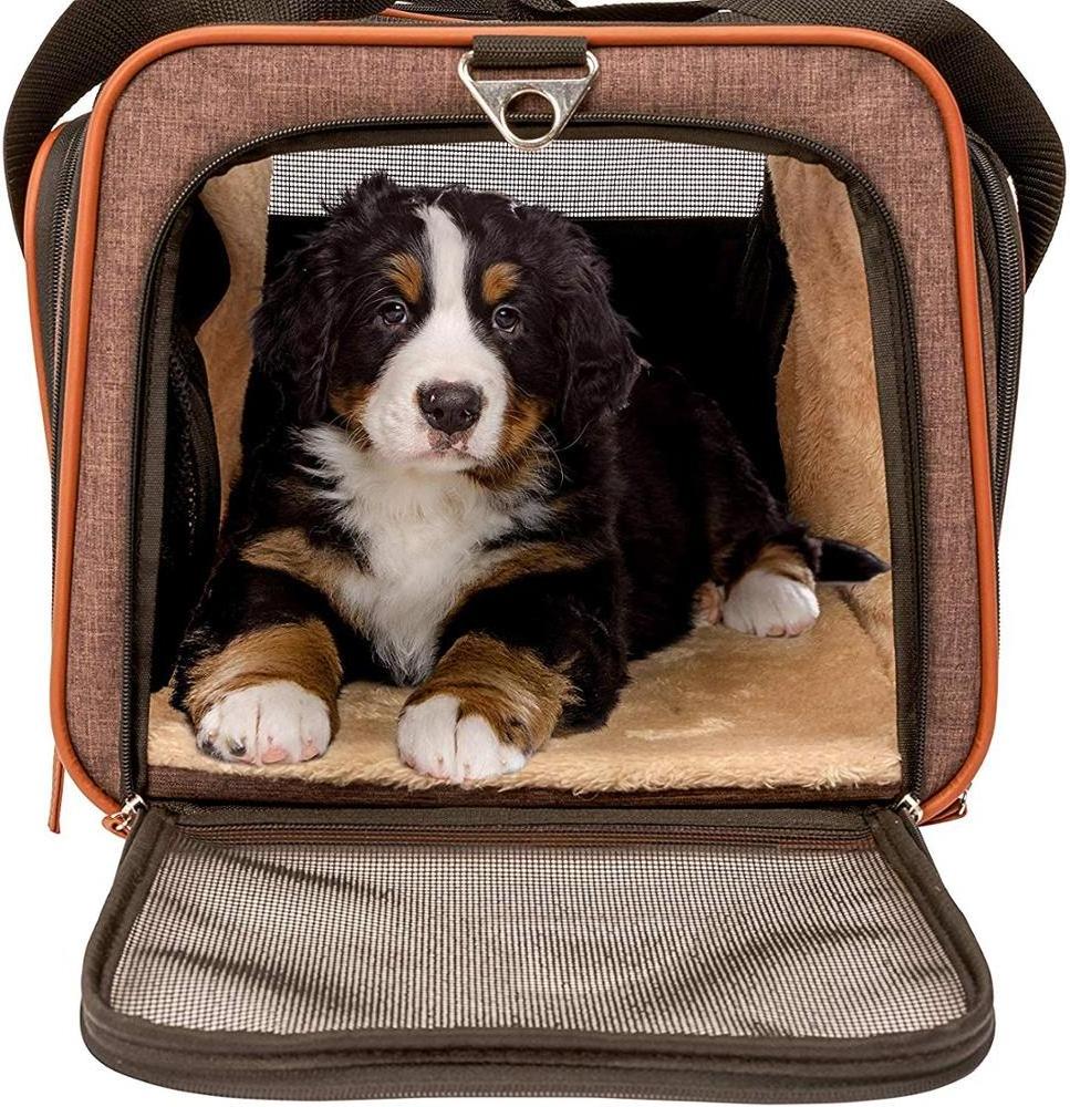 Premium Airline Approved Expandable Pet Carrier Designed for Cats Dogs Kittens Puppies Extra Spacious Soft Sided Carrier