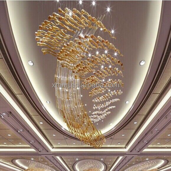 Modern fashionable hand made mouth blown art curl glass chandelier lighting ceiling