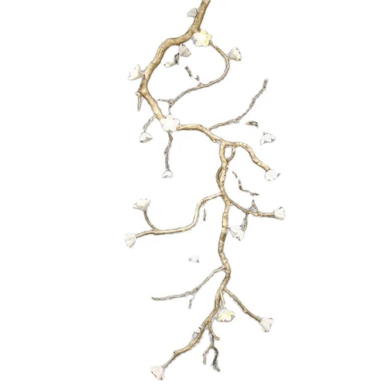 Besboke order to order non-standard diy long large tree branch antique gold metal solid brass copper bronze chandelier