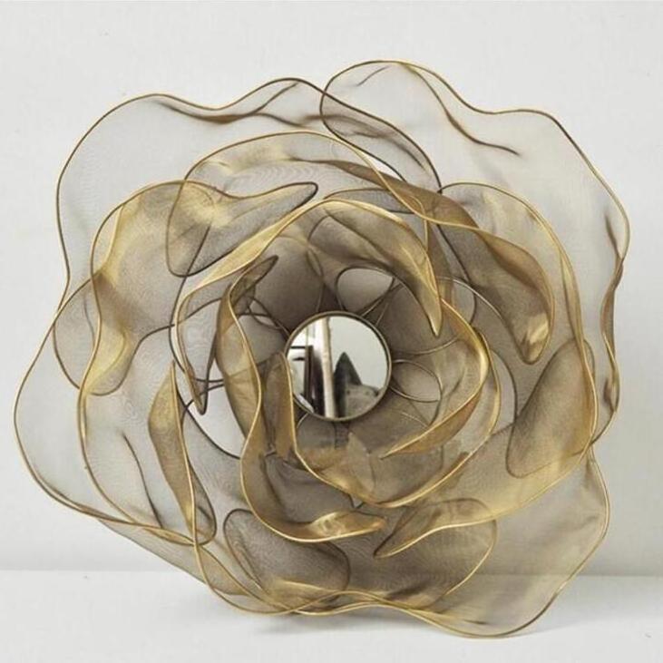 Modern home interior decor elegant wall hanging decorative wholesale craft metal flower