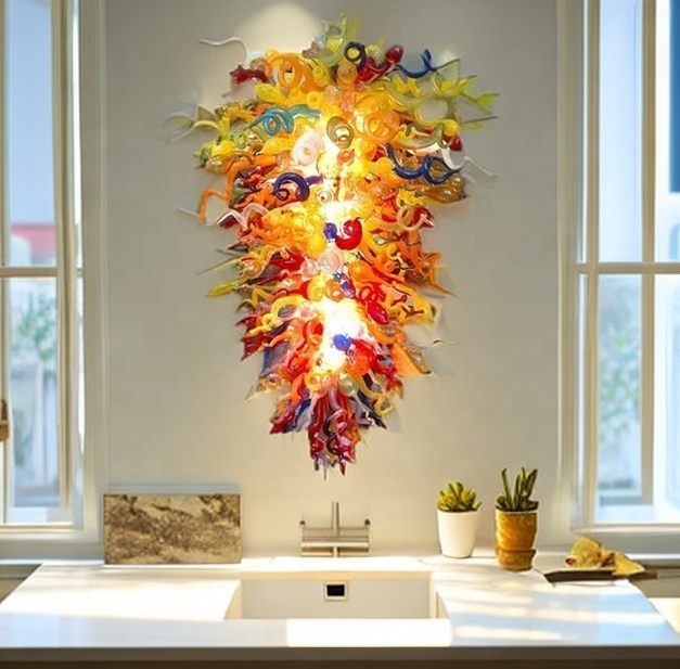 Chandeliers Hotel Pendant Lights Lamp Colorful Chihuly Style Murano Glass Stained Glass Modern 19 2023 Handmade Mouth Blown Art