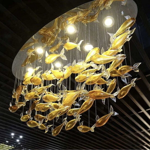 Deco Light Chandelier Lamp Hand Blown Murano Glass 30 Stained Glass Custom Made Sizes Diy Modern Fish Flush Mounted Ceiling Art