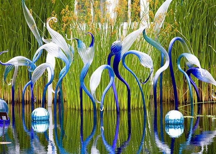 Modern Large Indoor Blue Swan Head Table Sculpture Design Glass Home Decoration Display Love Popular Europe Customized Art