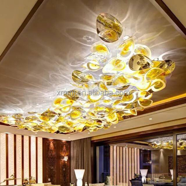 Modern fashionable hand made mouth blown art curl glass chandelier lighting ceiling