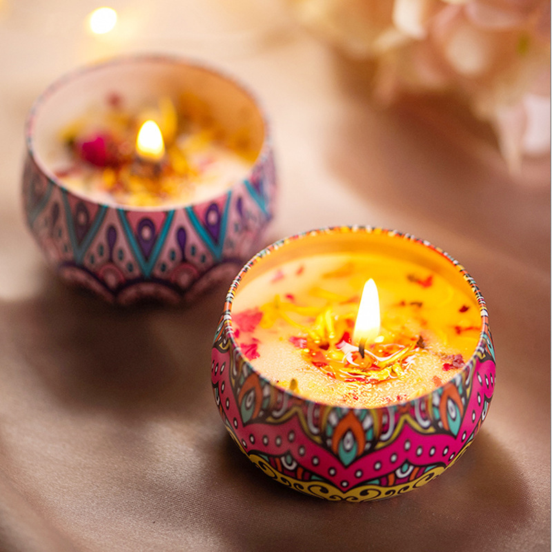 Bohemian Smokeless Soy Scented Candles Home Decoration Decorative Soy Wax Jar Candle Handmade Natural Aromatherapy Candles