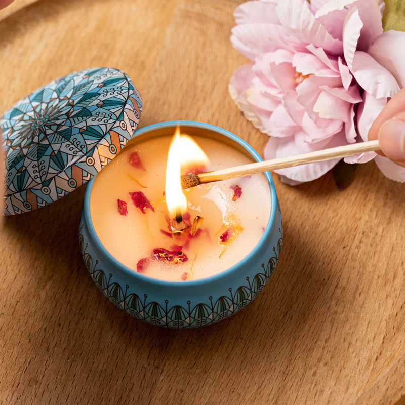 Bohemian Smokeless Soy Scented Candles Home Decoration Decorative Soy Wax Jar Candle Handmade Natural Aromatherapy Candles