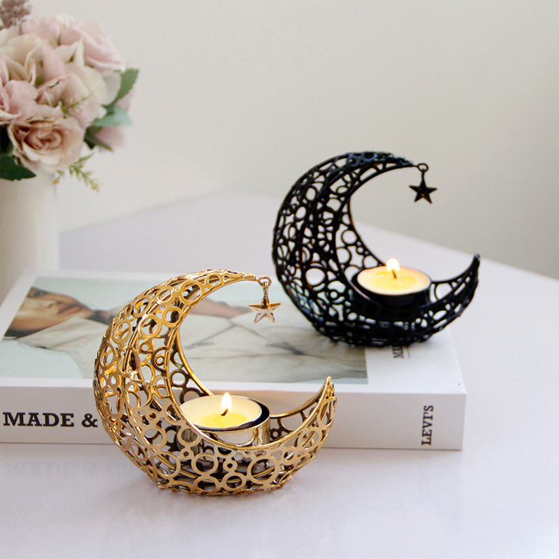 Ramadan Muslim Arab Moon Star Tea Light Candle Holder Home Decoration Items Wedding Centerpieces Table Decoration