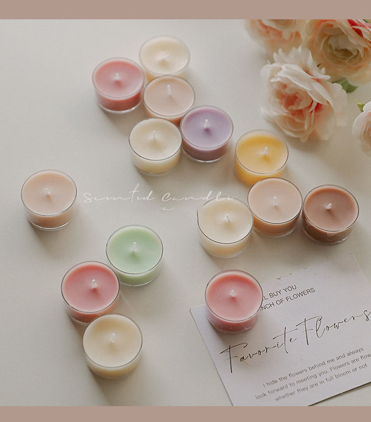 Wholesale Decorative Tea Light Candles Cute Small Soy Wax Tealight Candles Bulk Handmade Scented Wax Candles for Yoga