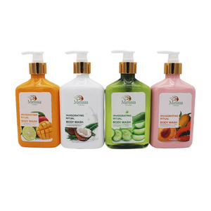 BW03 Private Label Oem Skin Care Papaya Whitening Lightening Bath Shower Gel 380ml Kids Organic Scented Body Wash