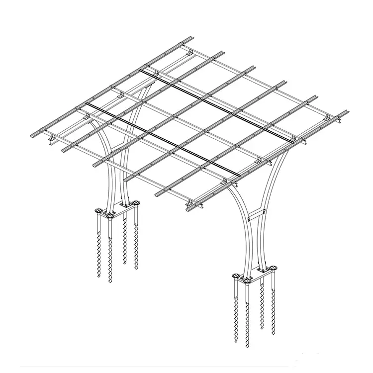 Wholesale manufacturer 10kw carport waterproof parking racking structure solar aluminum carport