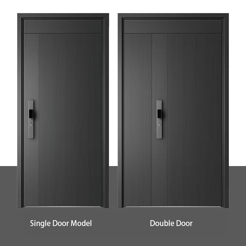 Metal Exterior Door Frame  Single Swing Steel Commercial Modern Fire Doors for Hotel