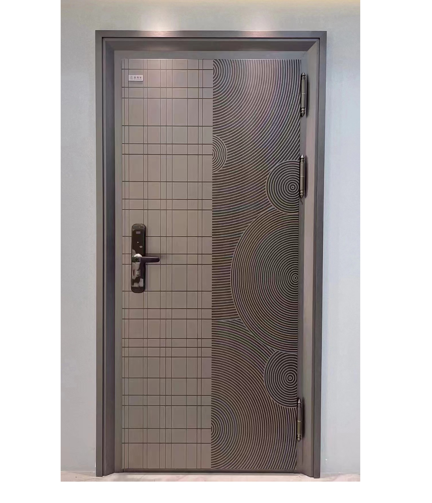 Latest Design Security Steel Security Door One and Half Door with Ventilated Net Window Design