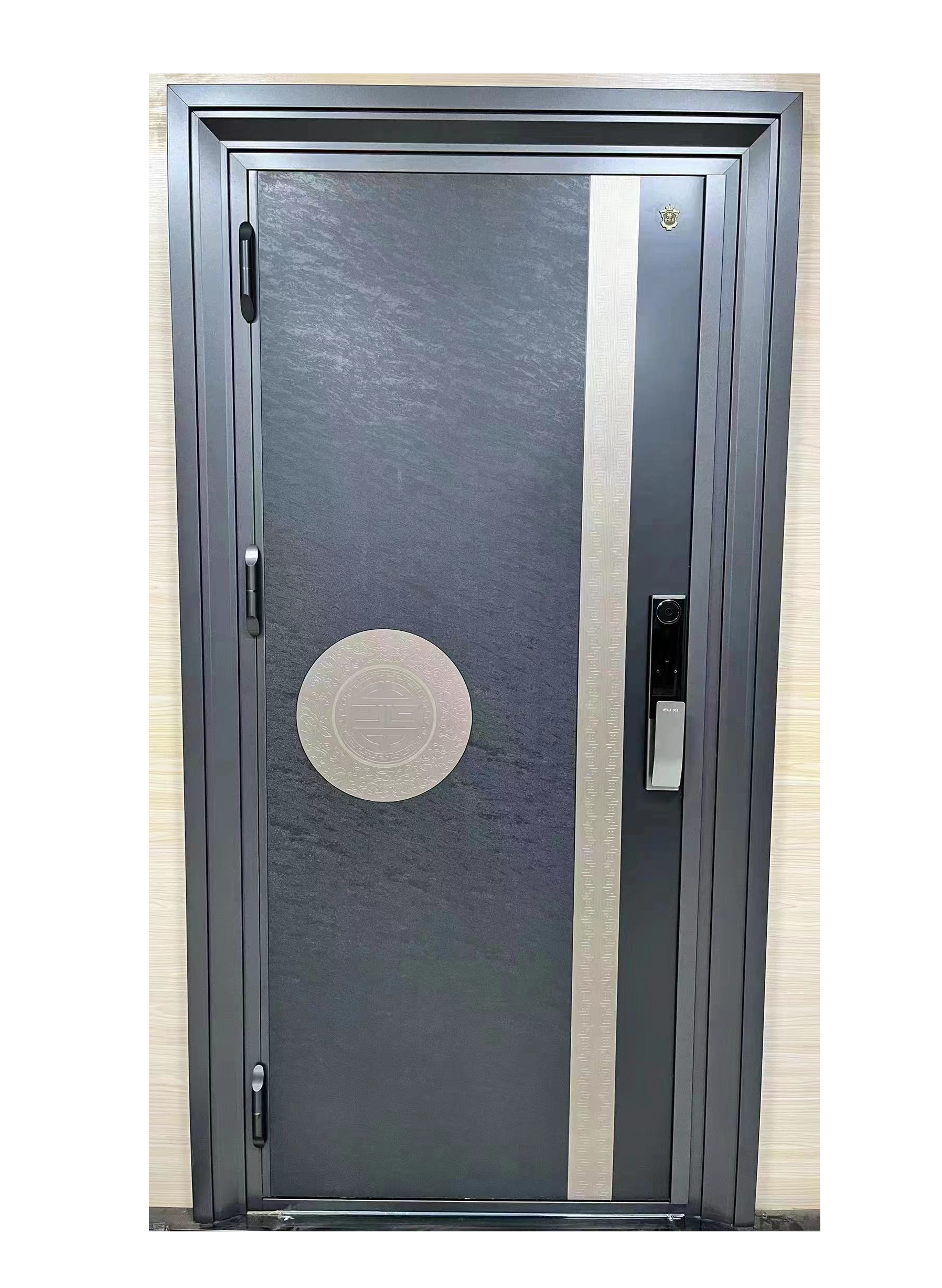 Latest Design Security Steel Security Door One and Half Door with Ventilated Net Window Design