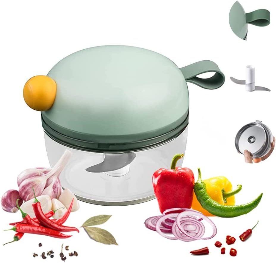 Durable BPA free food safe Manual Garlic Chopper Onion Grinder Mini Hand Pull String Vegetable Chopper