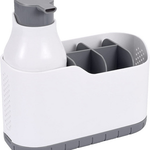 Sink Caddy with Foam Soap Dispenser Sink Organizer for Kitchen Wash Basin Bathroom