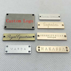 Neostar Zinc Alloy Custom Clothing Brand Logo Engraved Gold Metal Tag Labels For Garment / Swimwear