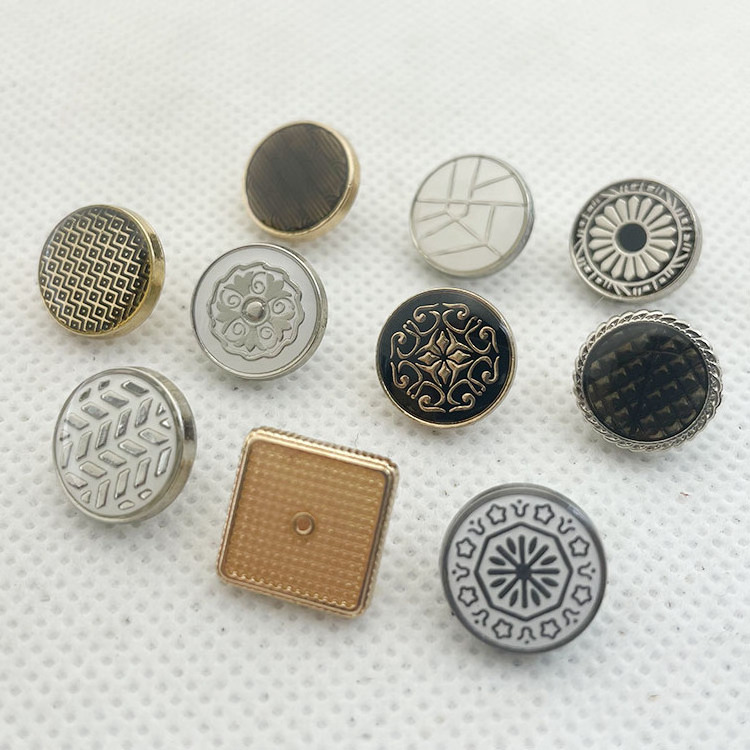 New Arrival Design Custom Printed Color Silver Logo Clothing Metal Snap Buttons For Sale