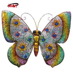 Wholesale Modern Colourful Shining metal butterfly wall decor Metal Art Wall Decoration salon wall decoration