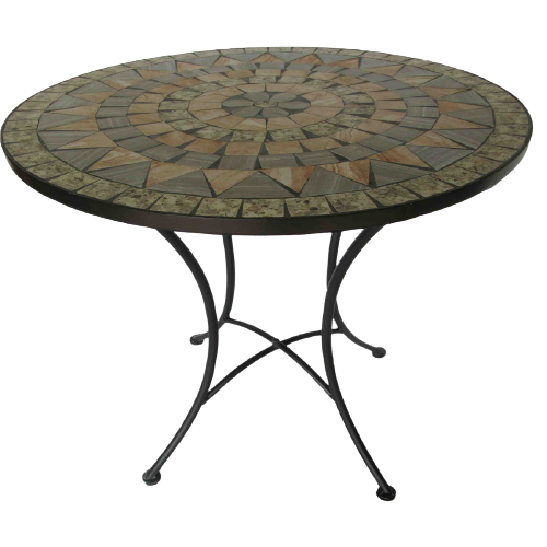 Hot selling garden mosaic new design metal table patio garden outdoor metal mosaic furniture