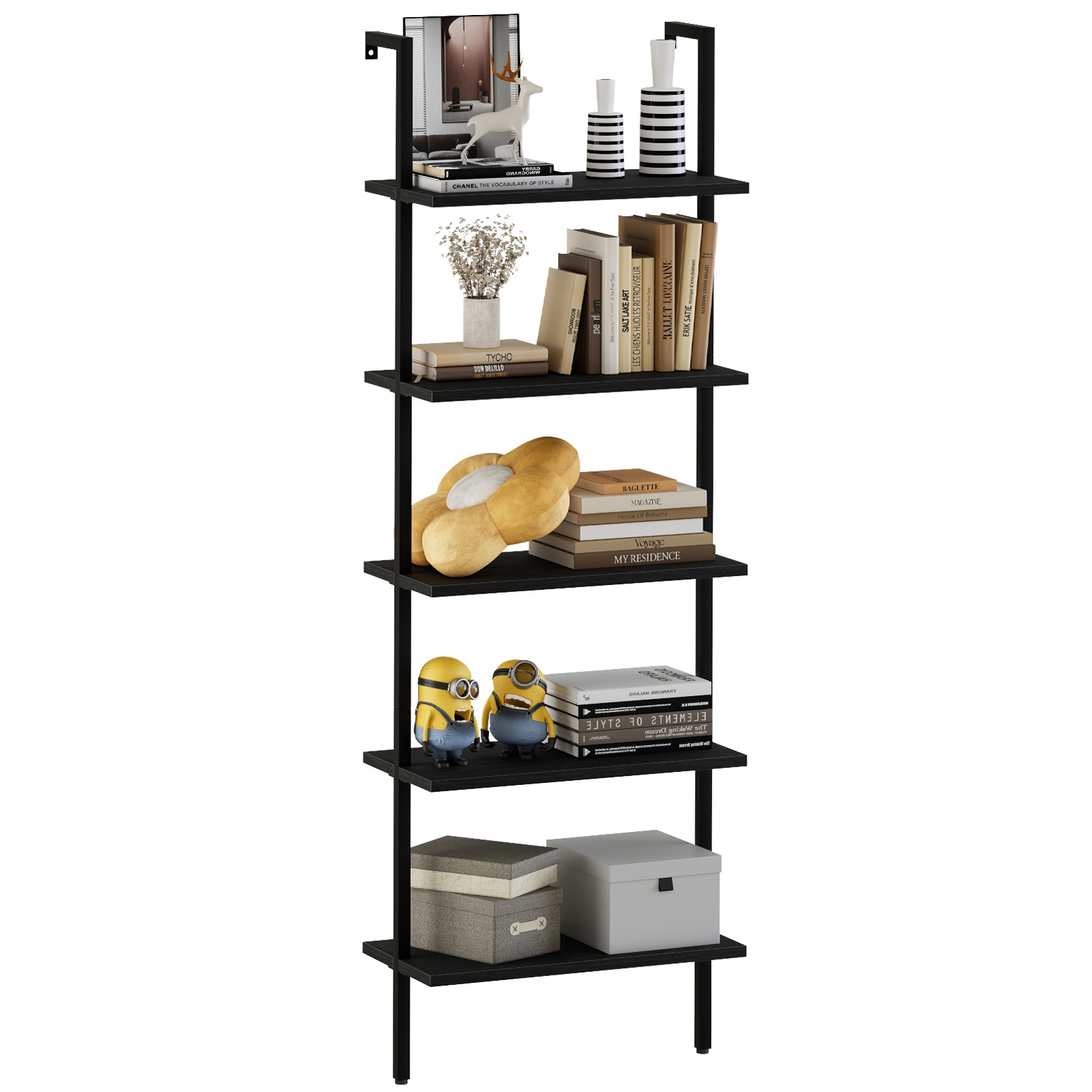 5 Tier Spacing Save Metal Storage Rack Wire Shelving Unit Storage Shelves Pantry Closet Kitchen Laundry Black Metal Wall Shelf