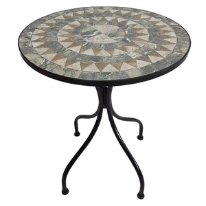 Mosaic Patio Side Table Outdoor Decoration Table Bistro Garden Patio Indoor Round Tile Top Table