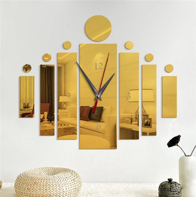 Living Decor Room Hanging Decorative Wall Clock Sticker DIY Wall Decoration Home Living Room Bedroom Wall Clock