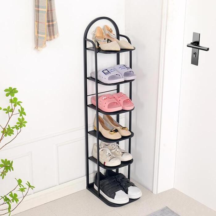 Gold 5-Tier Stackable Shoe Rack Expandable & Adjustable Shoe Organizer Storage Shelf for Wall