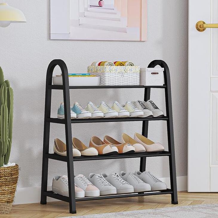 3 Tier A Shape Simple Shoe Shelf Storage Organizer Metal Free Standing Living Room White Black Shoe Racks