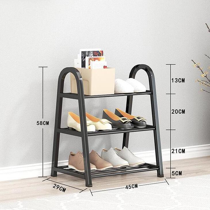 3 Tier A Shape Simple Shoe Shelf Storage Organizer Metal Free Standing Living Room White Black Shoe Racks