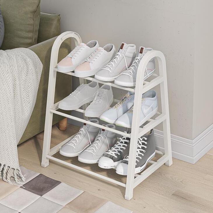 3 Tier A Shape Simple Shoe Shelf Storage Organizer Metal Free Standing Living Room White Black Shoe Racks