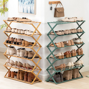 6 Tier Foldable Shoe Shelf Portable Organizer Closet Free Standing Living Room Home Shoe Racks