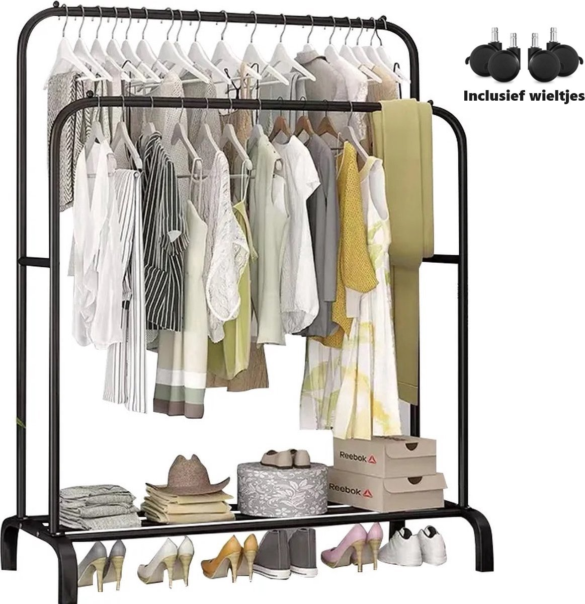 Simple closet home bedroom coat rack hat shoes storage iron rack economic floor single rod single layer coat racks