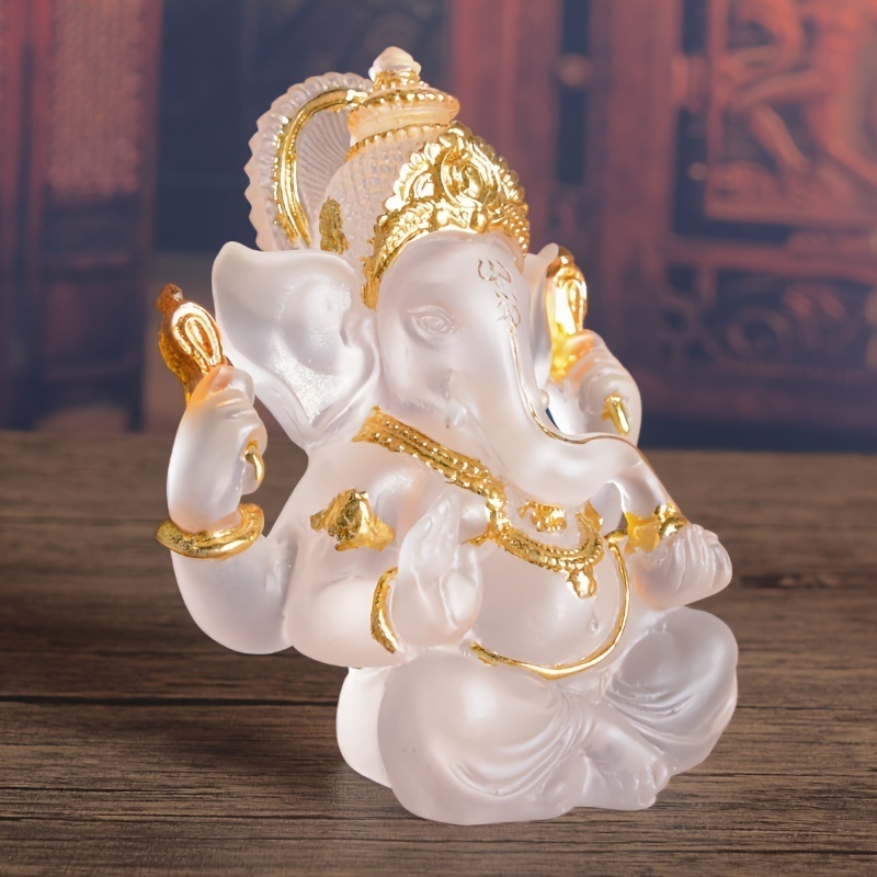 Popular Indian style Hindu God Transparent Hindu Buddha sculpture Home decoration Elephant head Thai Indian statue