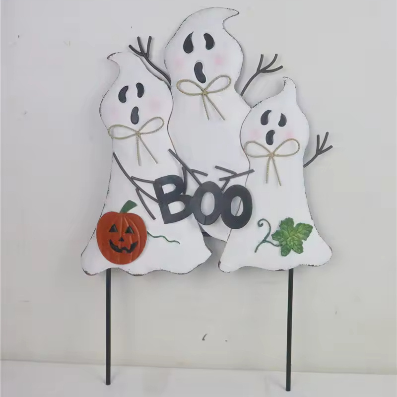 Halloween Decoration Metal Stake Pumpkin Spooky Outdoor Garden Lawn Yard Porch Pathway Ornaments