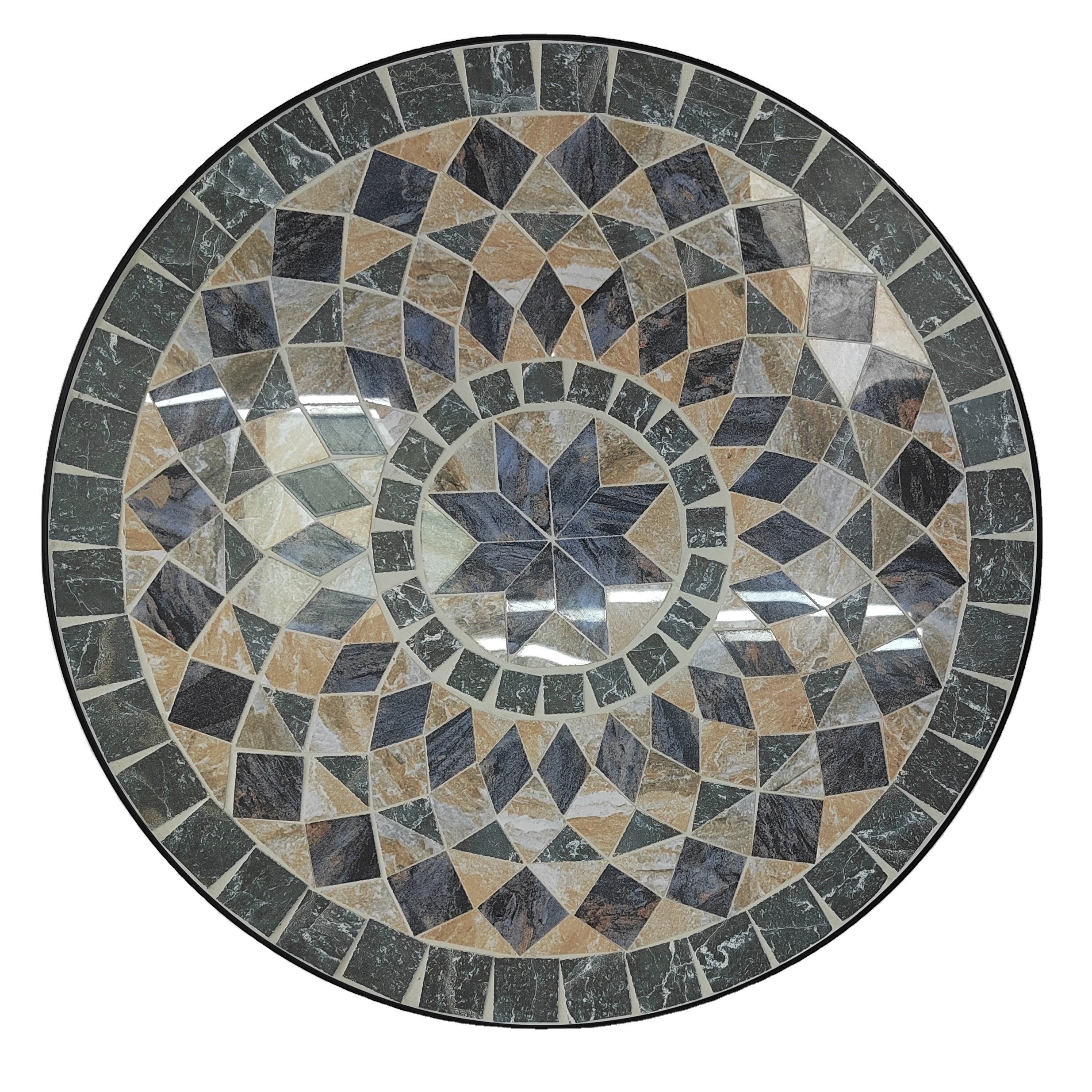 Mosaic Patio Side Table Outdoor Decoration Table Bistro Garden Patio Indoor Round Tile Top Table