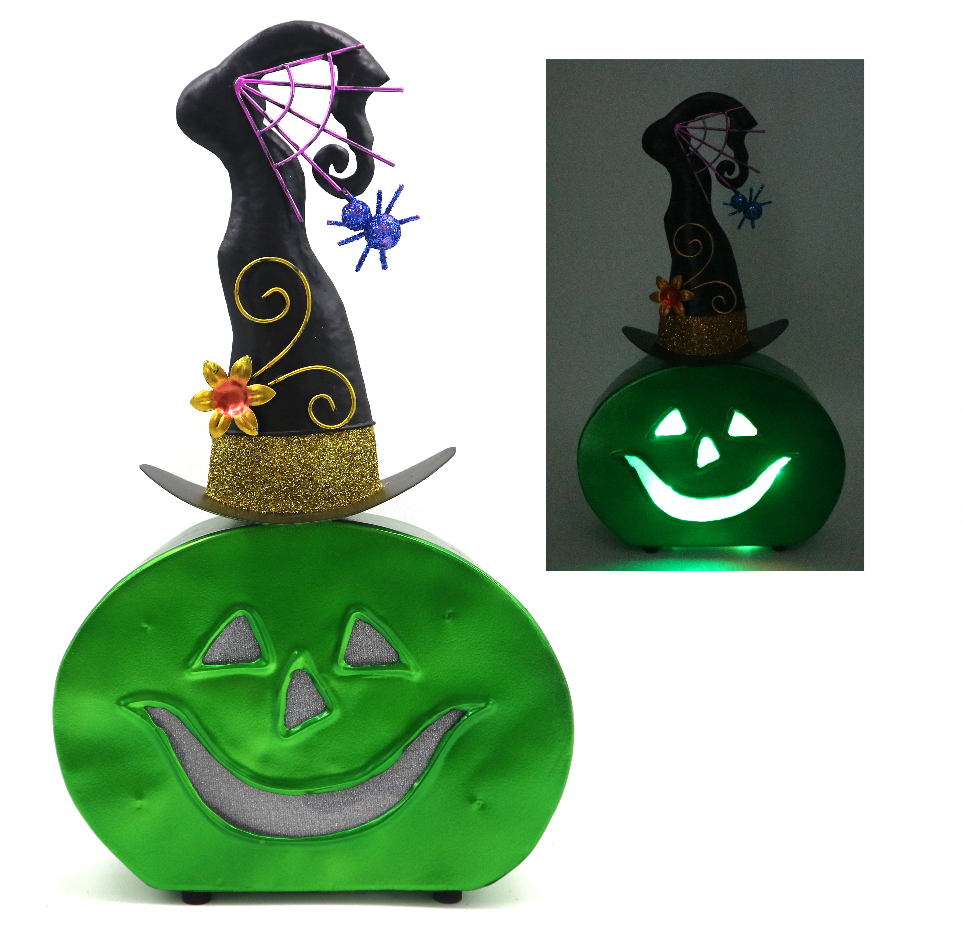 Halloween Solar Lights Jack-O-Lantern Shaped Pumpkin Lawn Garden Stakes Outdoor Halloween Decor Garden Stick