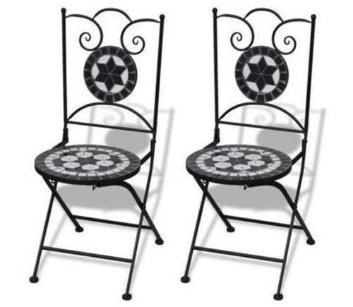 3PC LISBON & COSTA MOSAIC BISTRO SET OUTDOOR GARDEN FURNITURE PATIO TABLE CHAIRS