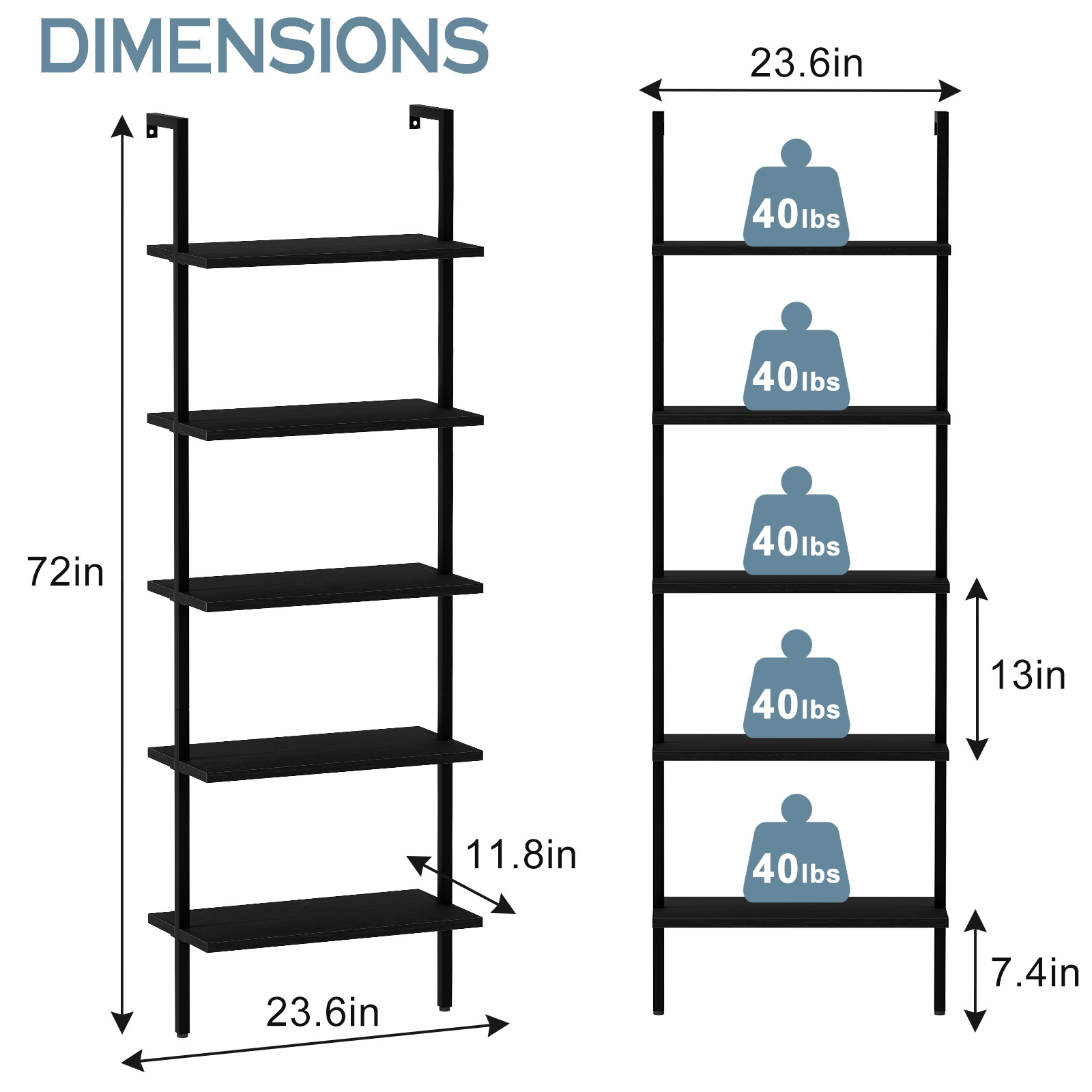 5 Tier Spacing Save Metal Storage Rack Wire Shelving Unit Storage Shelves Pantry Closet Kitchen Laundry Black Metal Wall Shelf