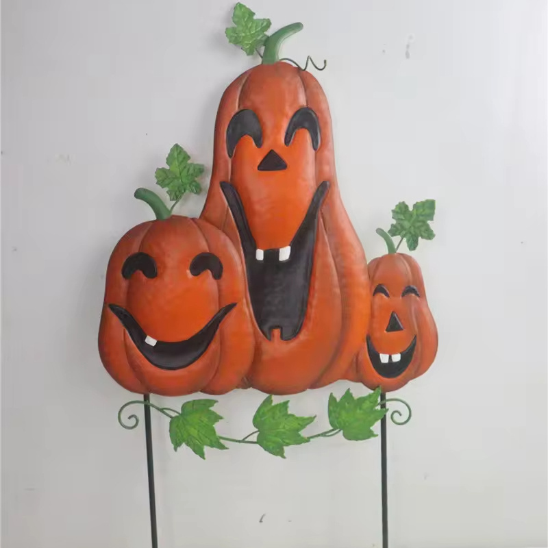 Halloween Decoration Metal Stake Pumpkin Spooky Outdoor Garden Lawn Yard Porch Pathway Ornaments